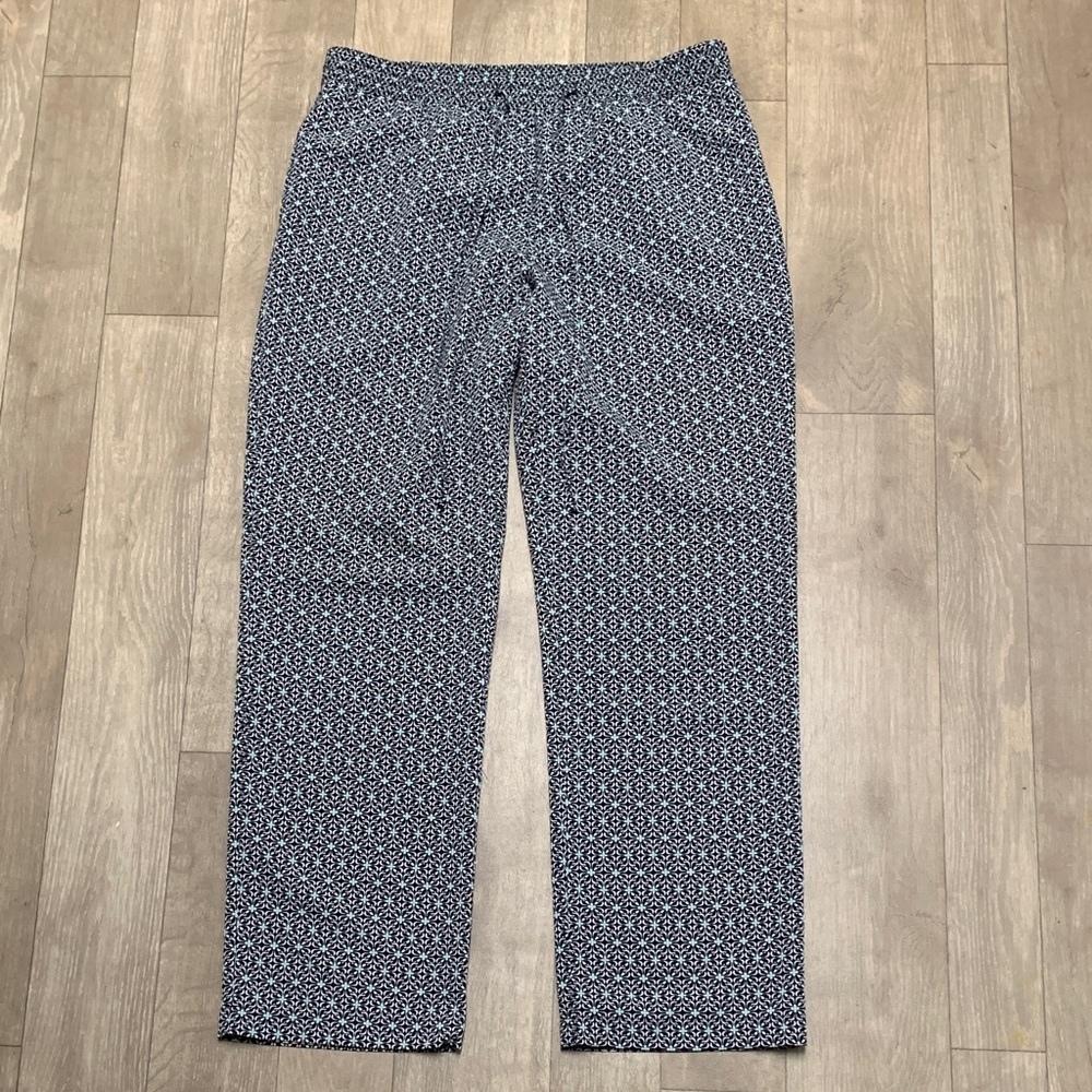 Womens Talbots Geometrical Pattern Drawstring Straight Fit Pants - Picture 1 of 8